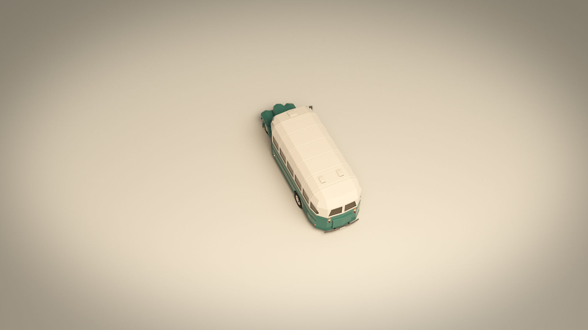 Low Poly Vintage Bus 01 Low-poly 3D model_5