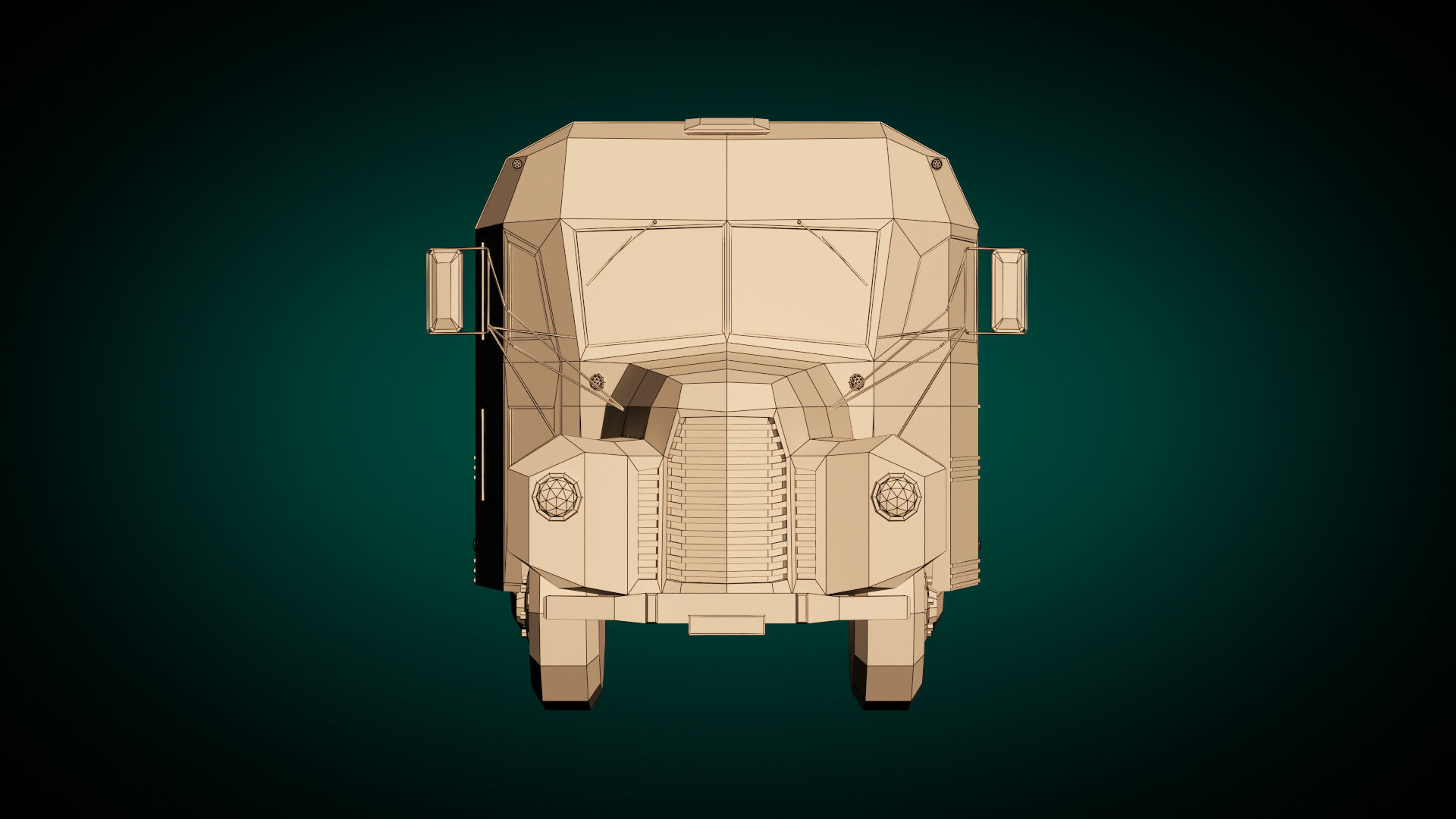 Low Poly Vintage Bus 01 Low-poly 3D model_11