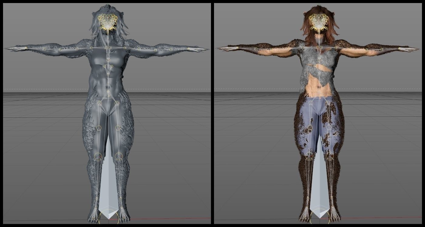 Female Werewolf 3D model_9