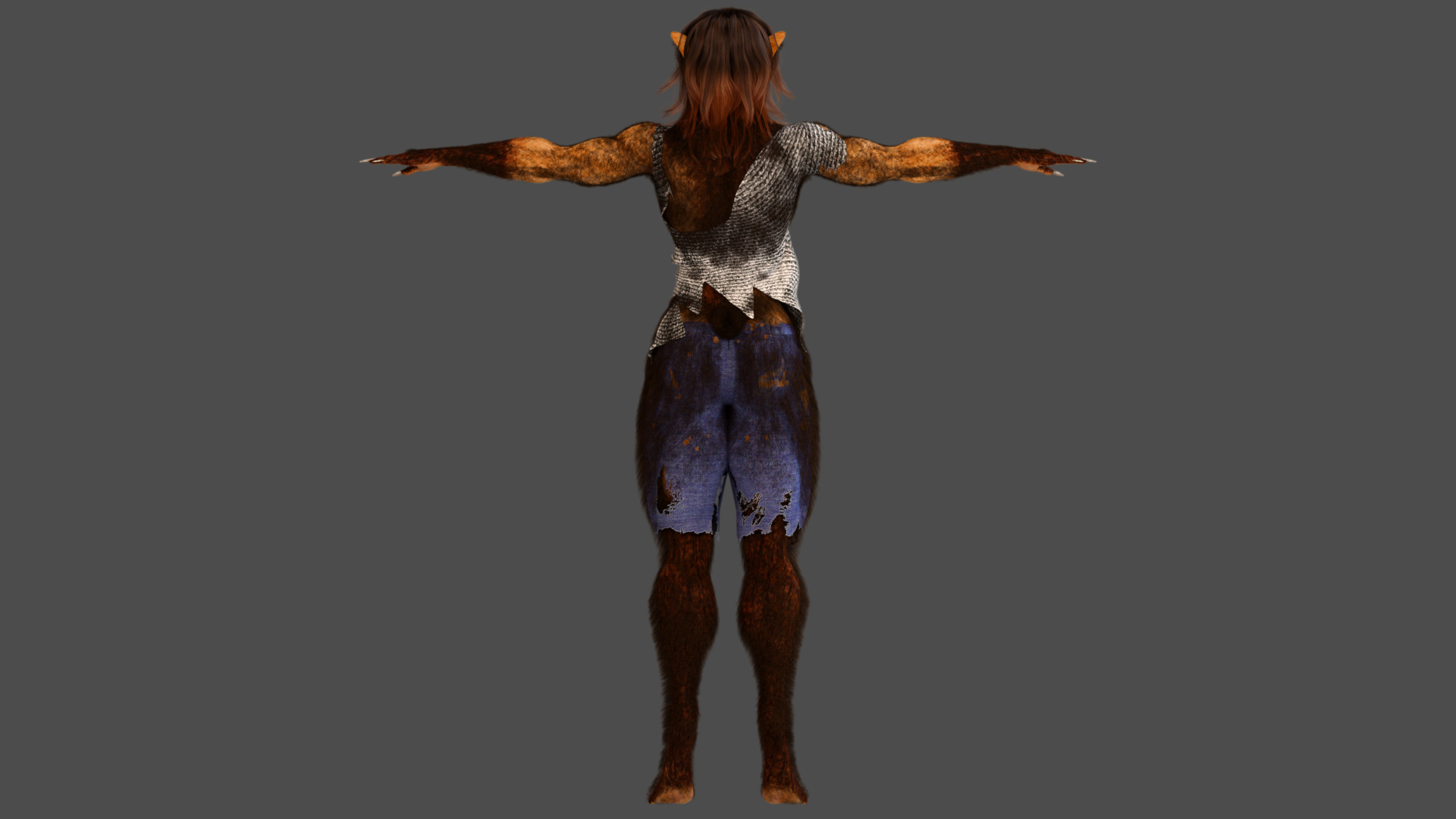 Female Werewolf 3D model_8