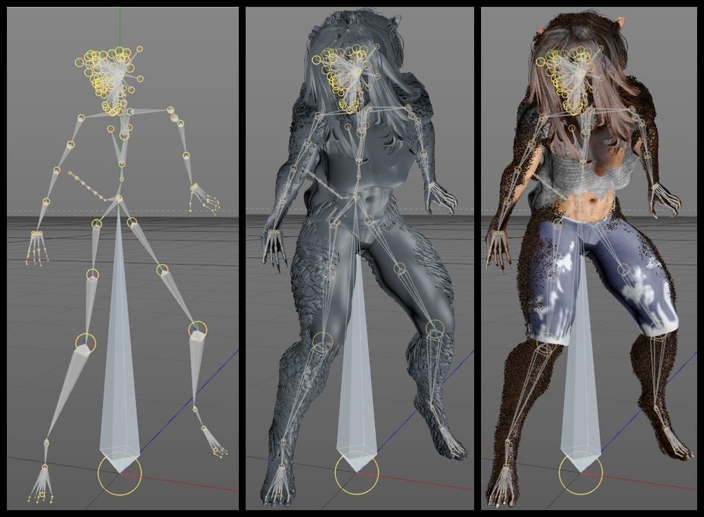 Female Werewolf 3D model_10