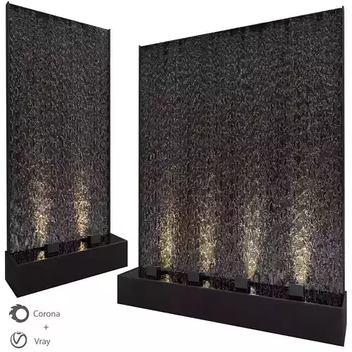 2 Aqua fall Waterfall Corona and Vray 3D model