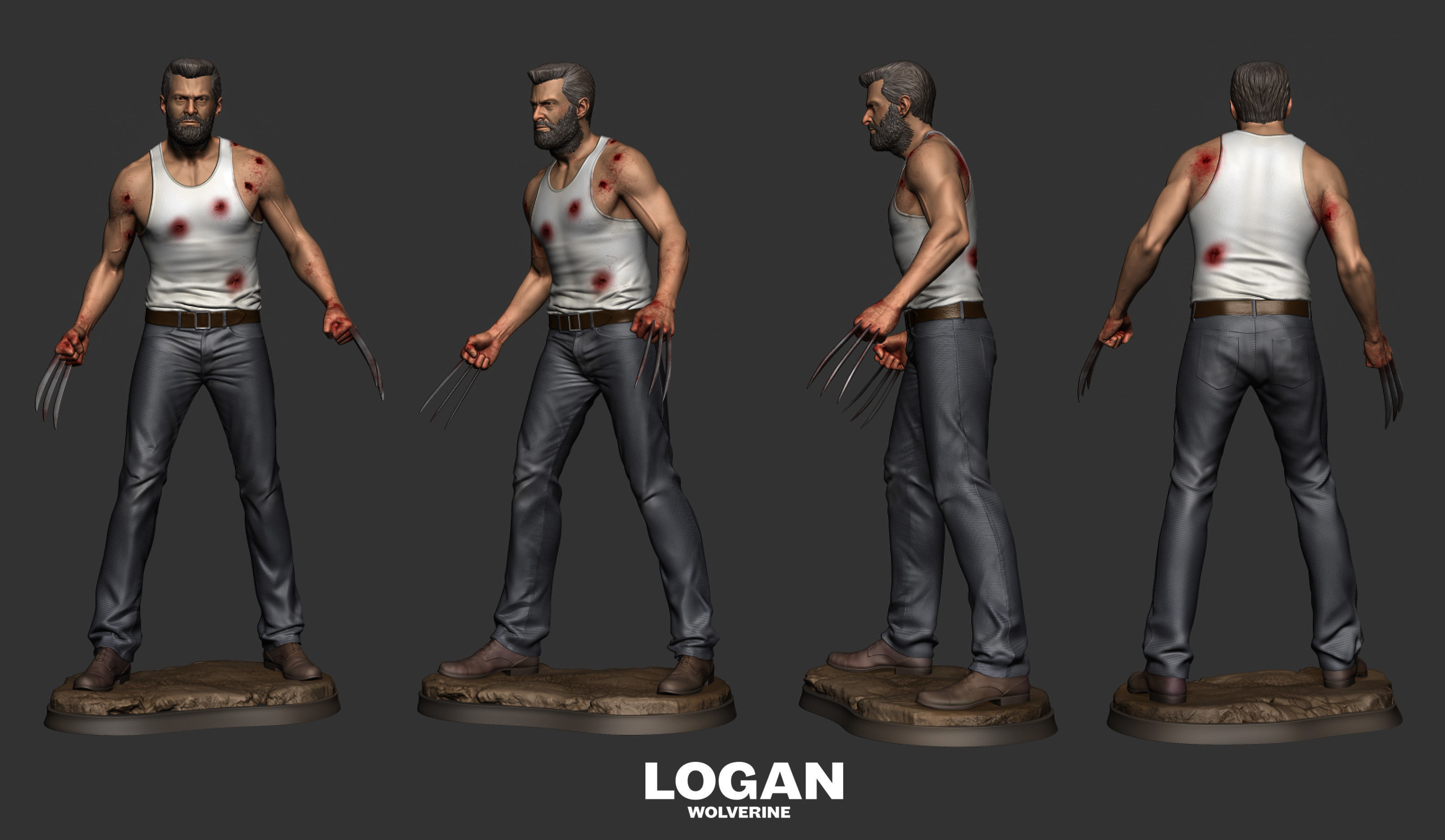 Hugh Jackman - Logan 3D print model_3