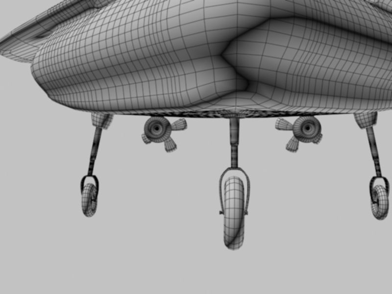 Electrical Aircraft Low-poly 3D model_11