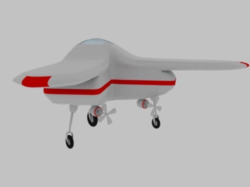 Electrical Aircraft Low-poly 3D model_3