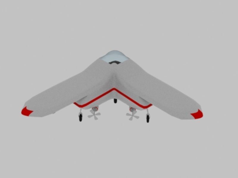 Electrical Aircraft Low-poly 3D model_2