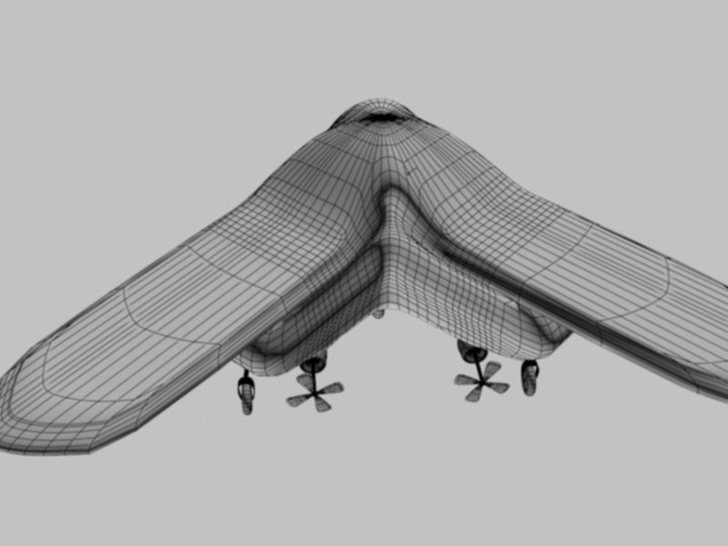 Electrical Aircraft Low-poly 3D model_10