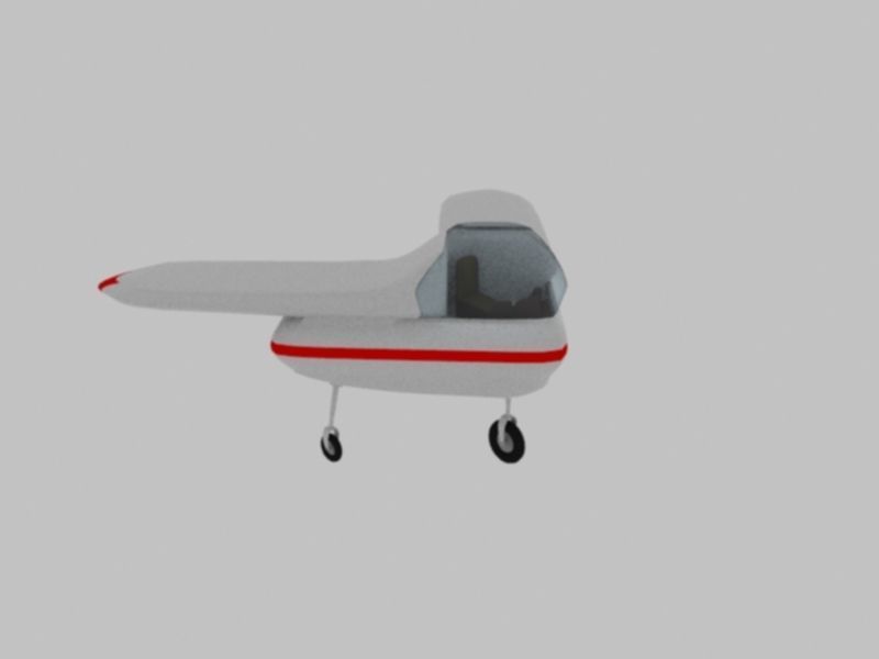 Electrical Aircraft Low-poly 3D model_1