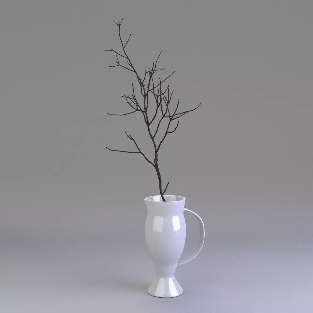 Decor Plant in a Vase 3D model_0