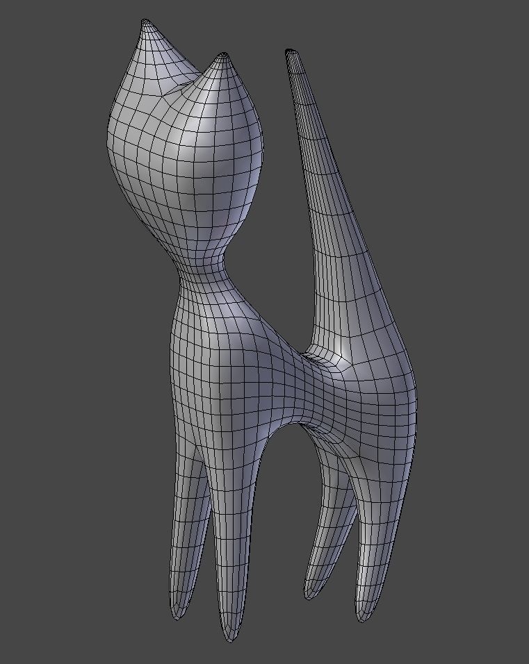 Wooden Cat Figurine 3D model_6