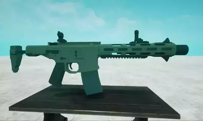 Lowpoly HoneyBadger ar - rifle for gta san andreas Low-poly 3D model
