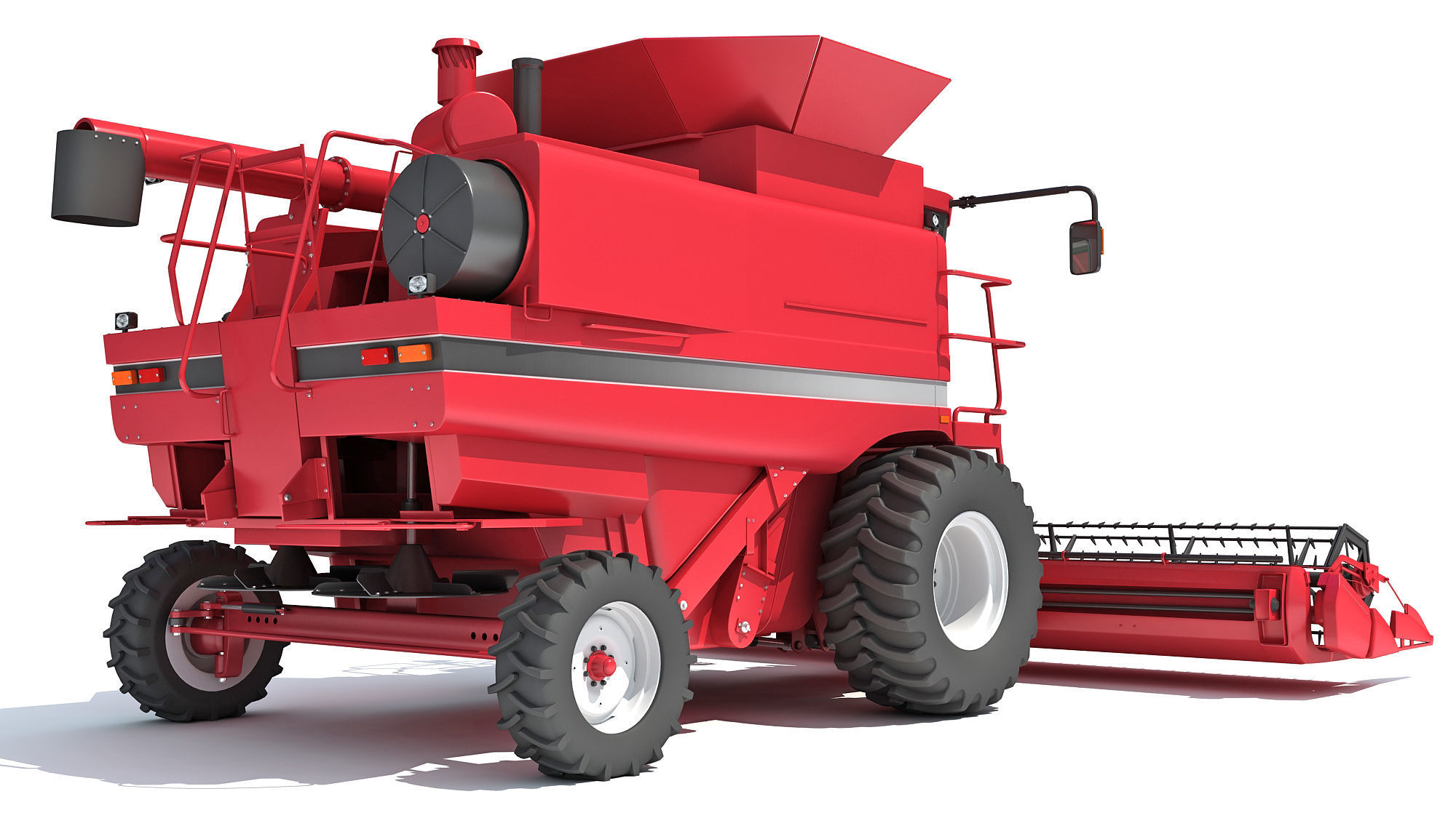 Red Combine Harvester 3D model_7