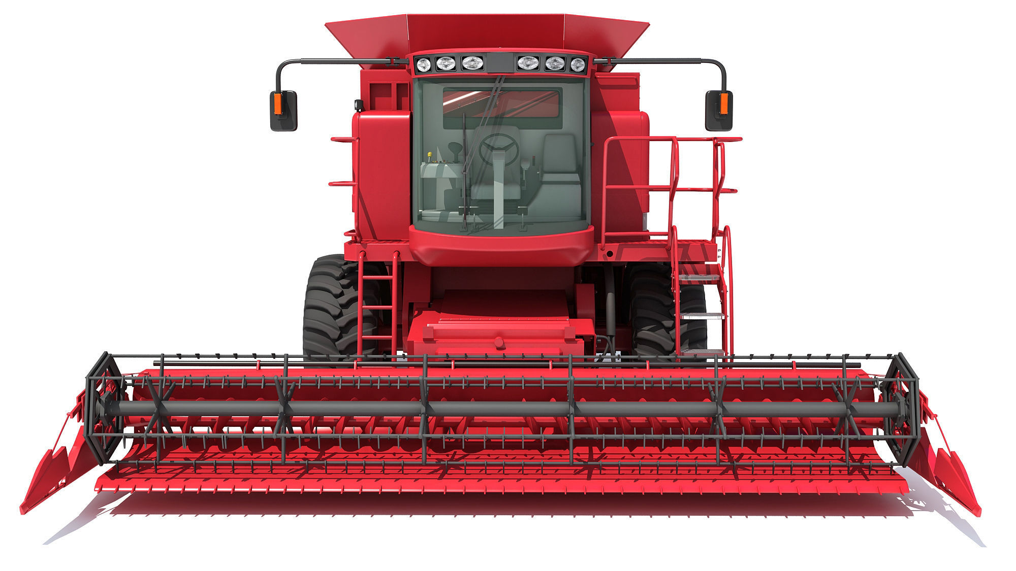 Red Combine Harvester 3D model_1