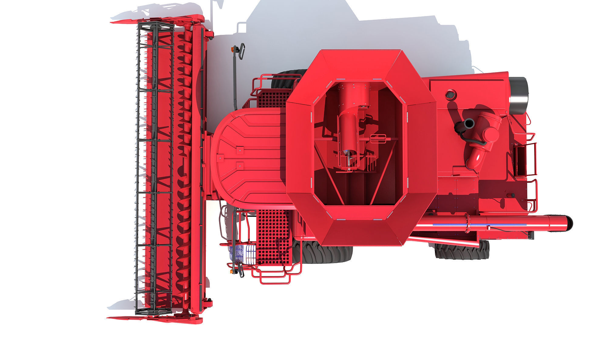 Red Combine Harvester 3D model_12