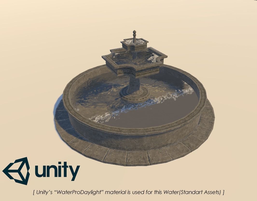 Old Gothic Style Garden Fountain Low-poly 3D model_18