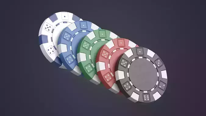 Poker Chips Low-poly 3D model