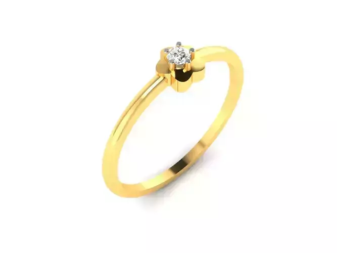Women Flower Band Ring 3dm render detail 3D print model