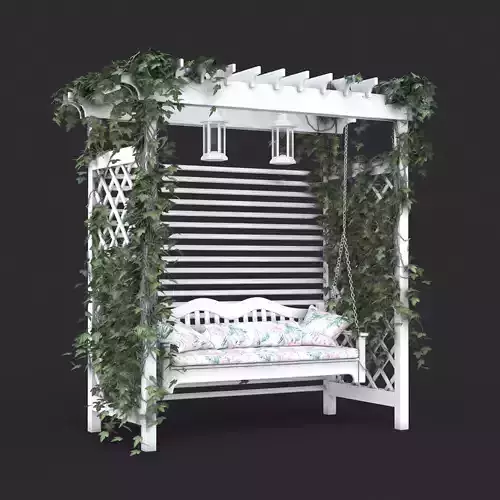 Garden white swing in Provence style 