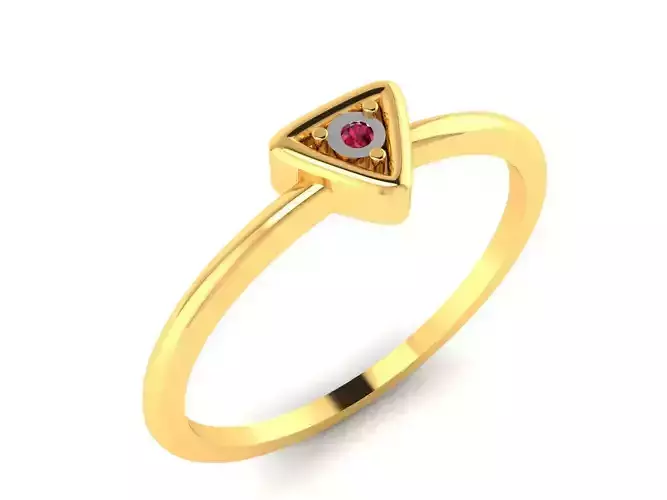 Women Ruby Band Ring 3dm render detail