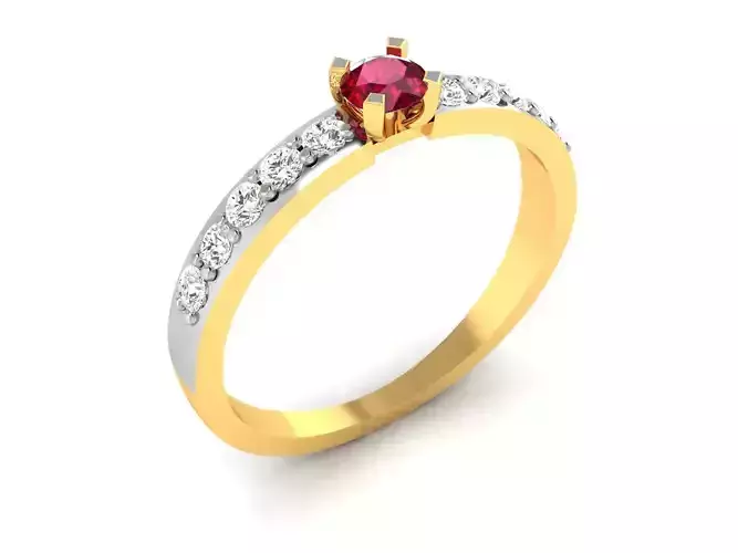 Women Ruby Band Ring 3dm render detail 