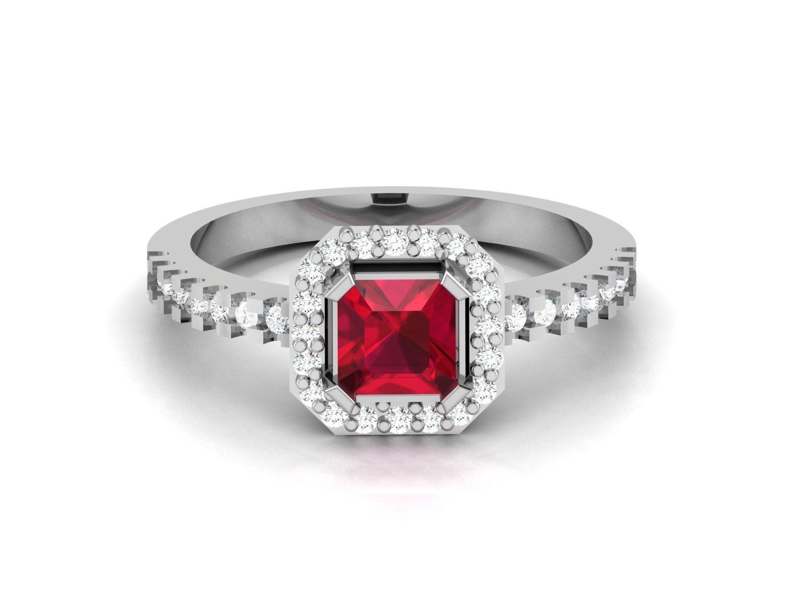 Women Ruby Band Ring 3dm render detail 3D print model_6