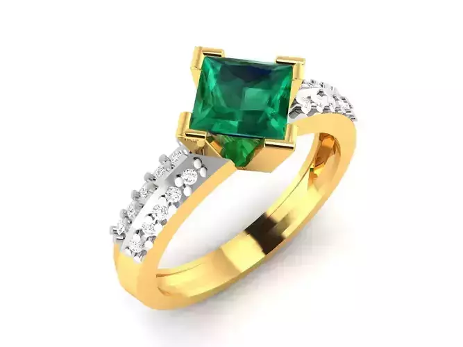 Women solitaire Ruby ring 3dm render detail 