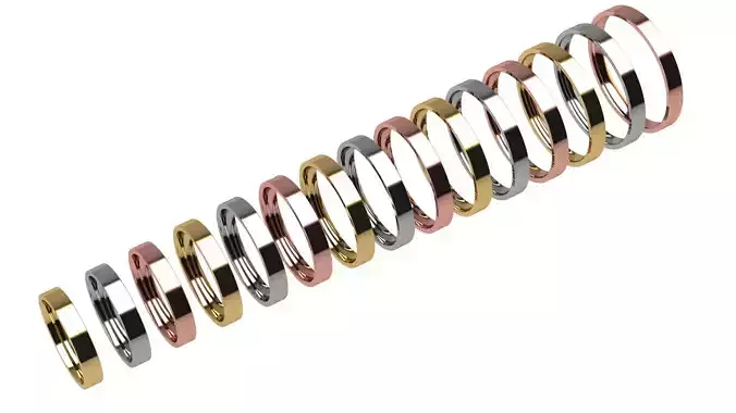 Flat Wedding Band 3 mm wide