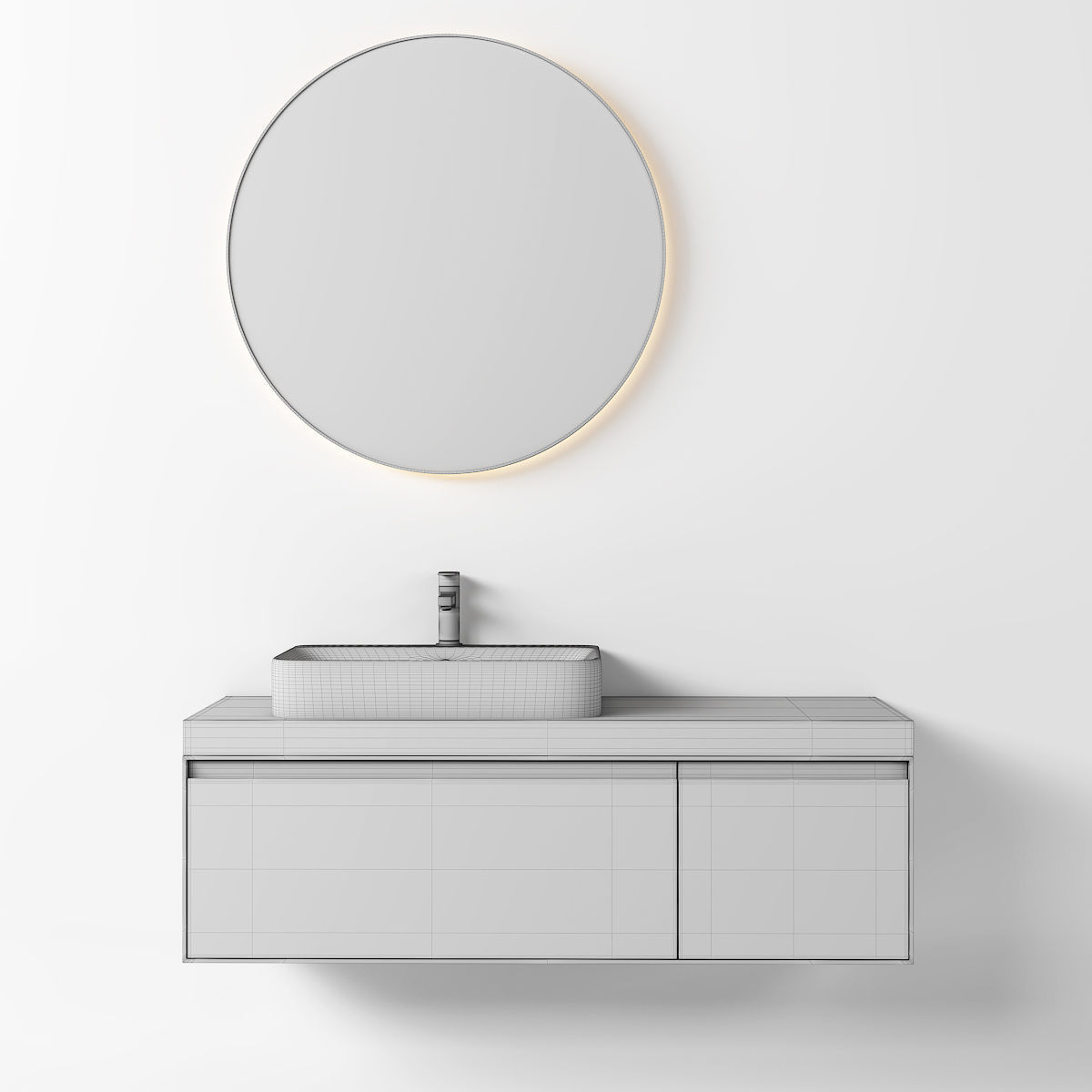 Modern Bathroom Furniture Set 3D model_2