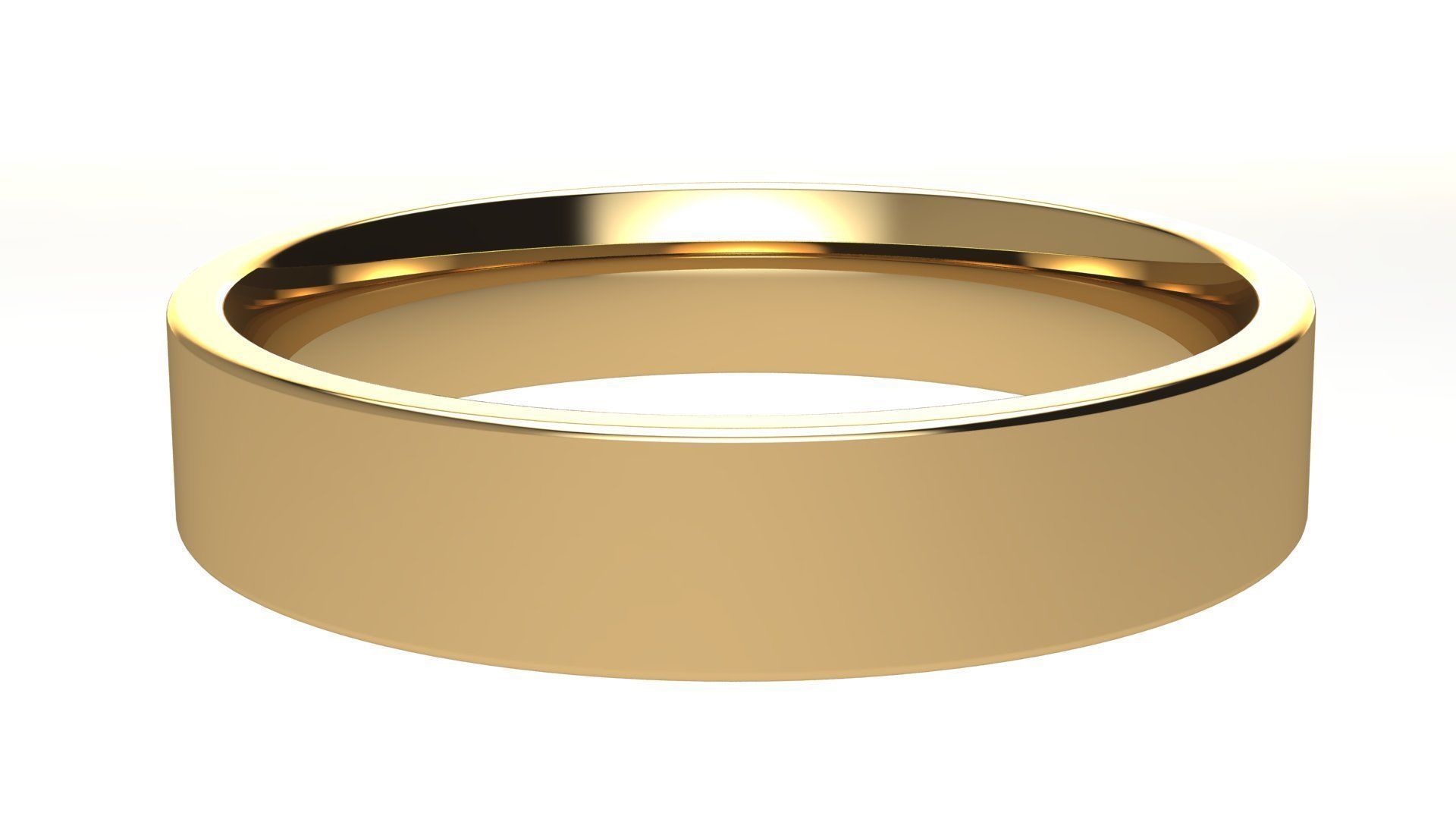 Flat Wedding Band 4 mm wide 3D print model_4