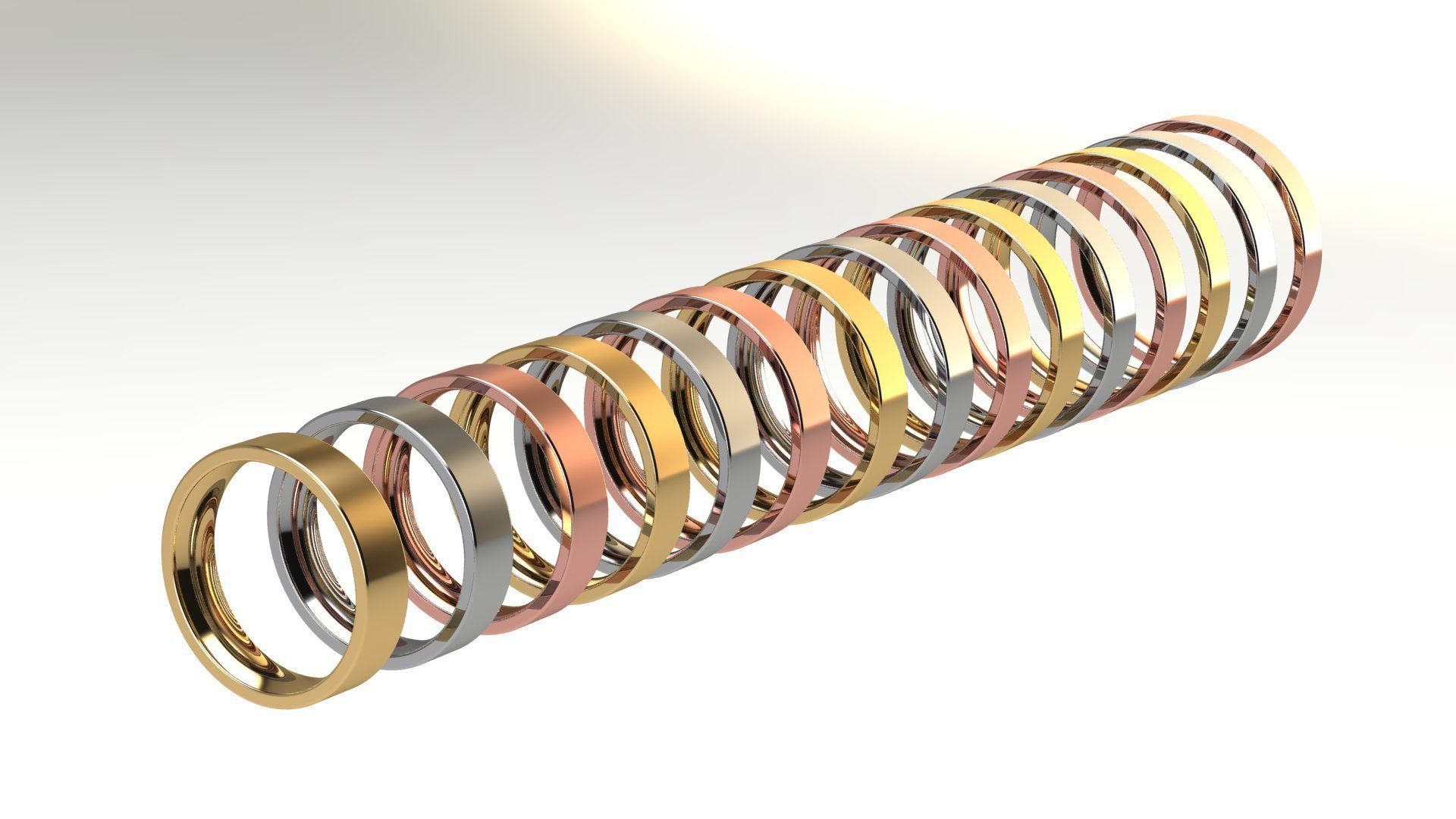 Flat Wedding Band 4 mm wide 3D print model_2