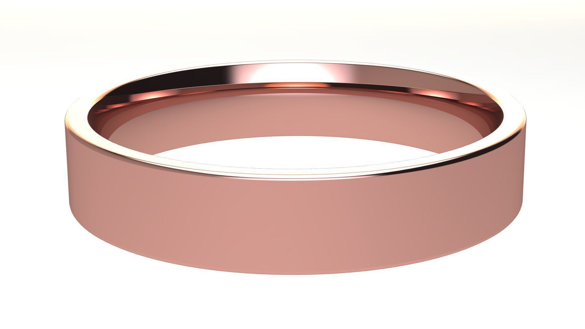 Flat Wedding Band 4 mm wide 3D print model_7