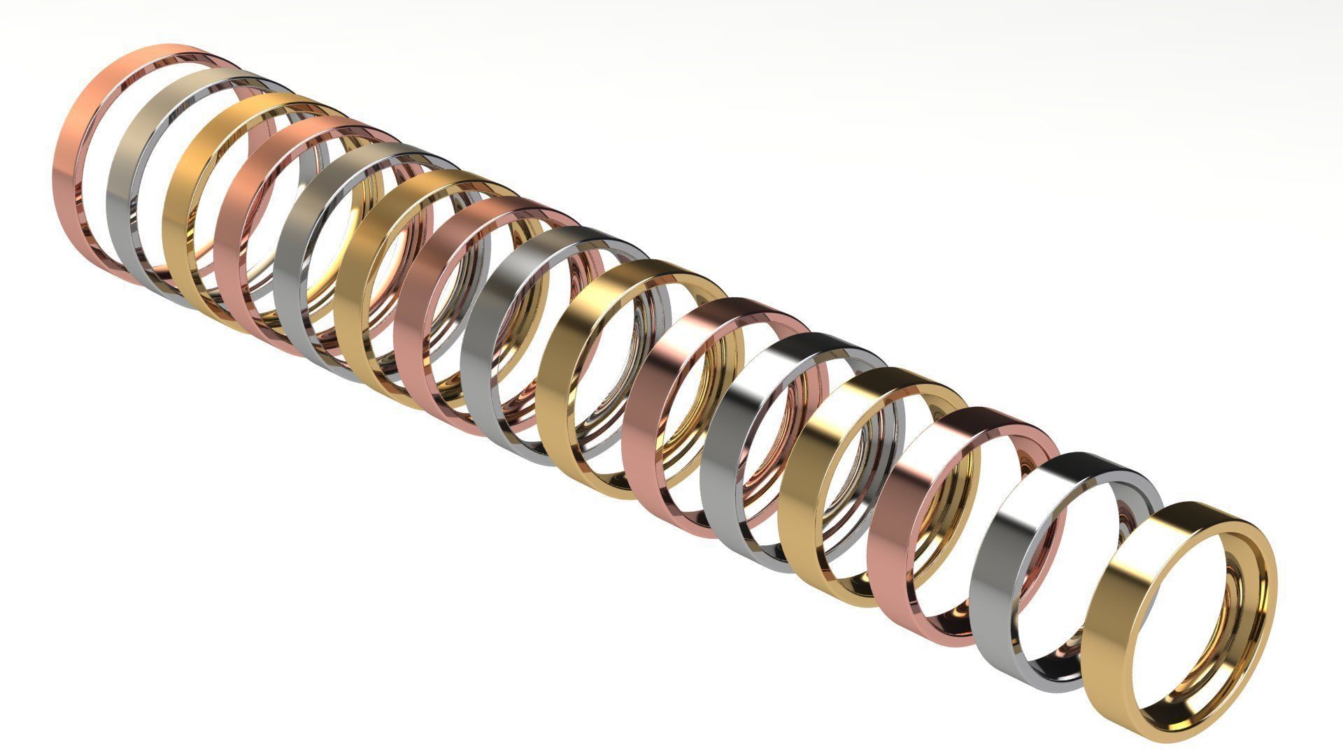 Flat Wedding Band 4 mm wide 3D print model_1