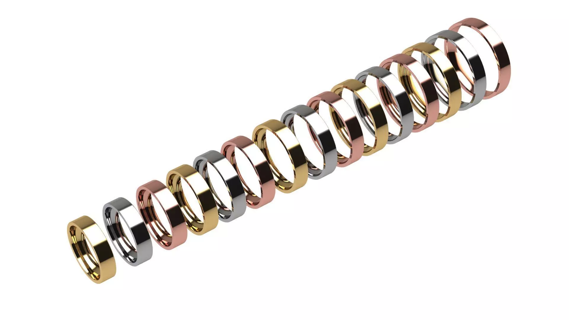 Flat Wedding Band 4 mm wide 3D print model_0