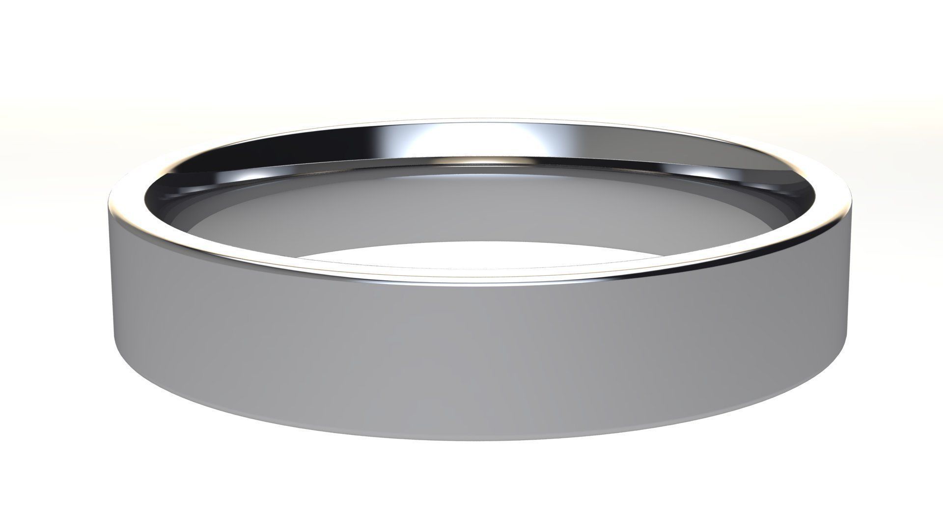 Flat Wedding Band 4 mm wide 3D print model_6