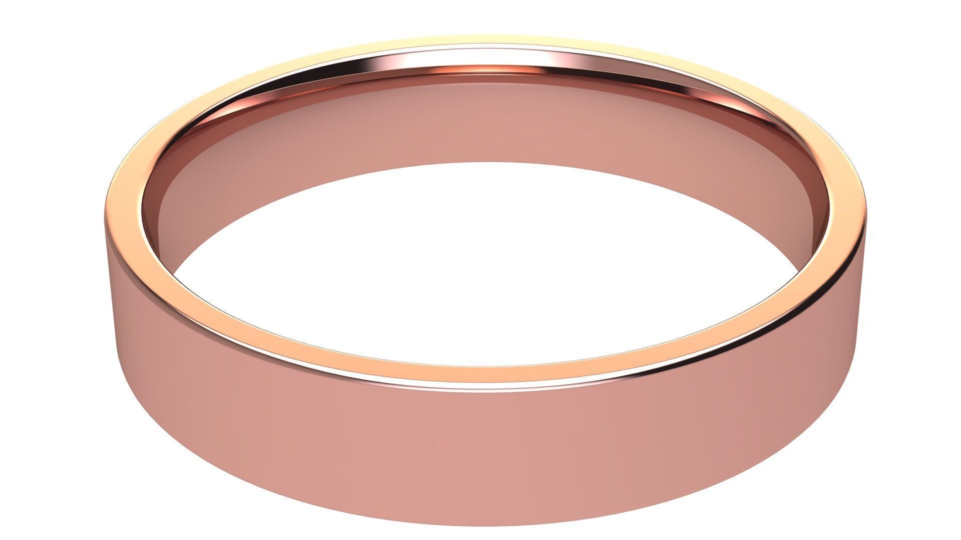 Flat Wedding Band 4 mm wide 3D print model_8