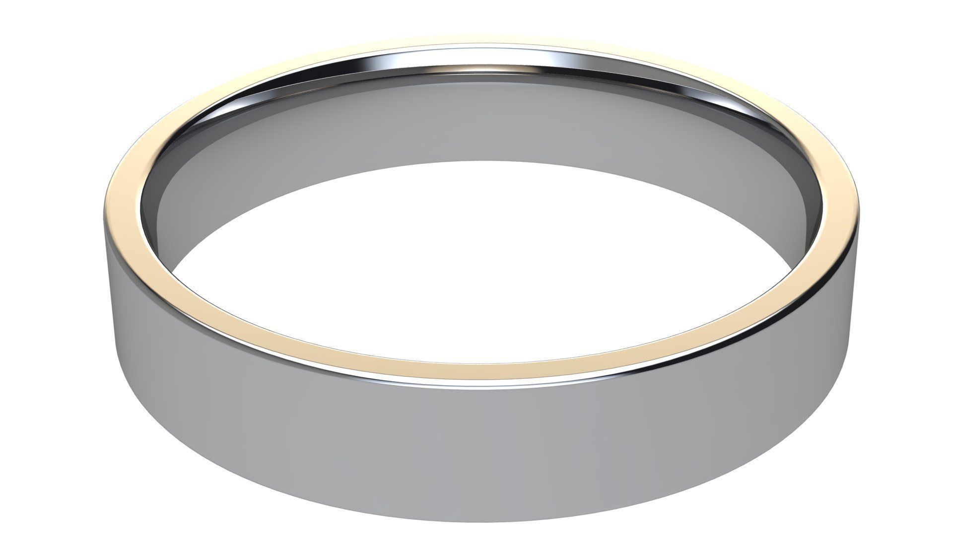 Flat Wedding Band 4 mm wide 3D print model_5