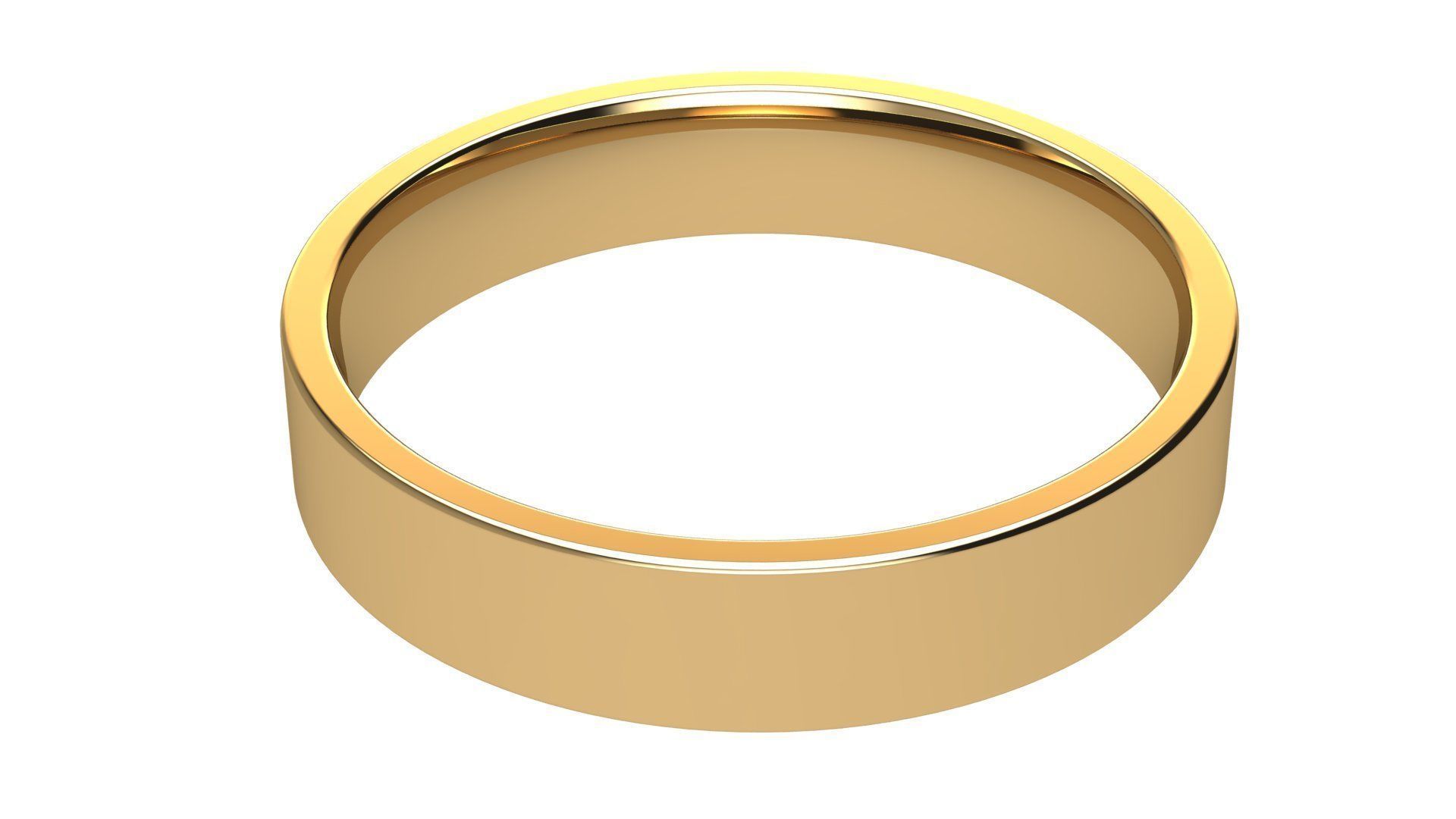 Flat Wedding Band 4 mm wide 3D print model_3