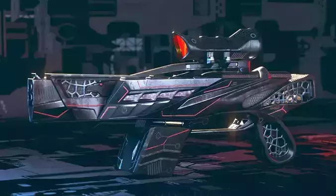Eagle Eye  Scifi rifle  Low-poly 3D model