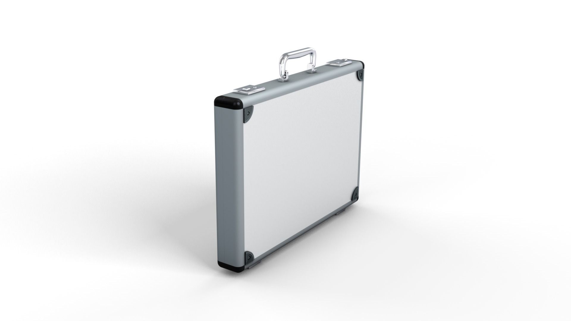 Aluminium slimline briefcase 3D model_2