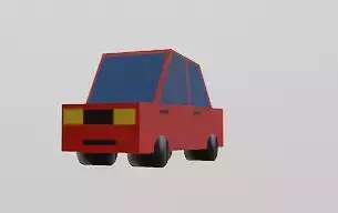 Low-Poly Car on wall
