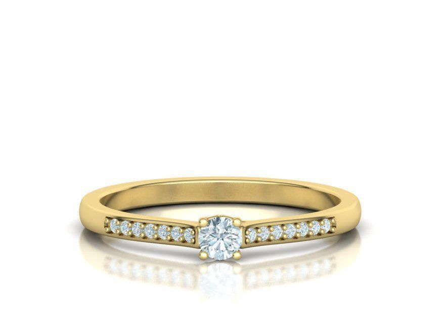 Solitaire Engagement ring with 3mm stone 3dmodel 3D print model_4