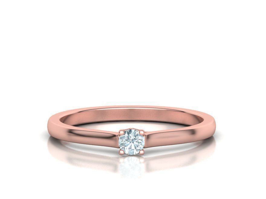 Solitaire Engagement ring with 3mm stone 3dmodel 3D print model_7