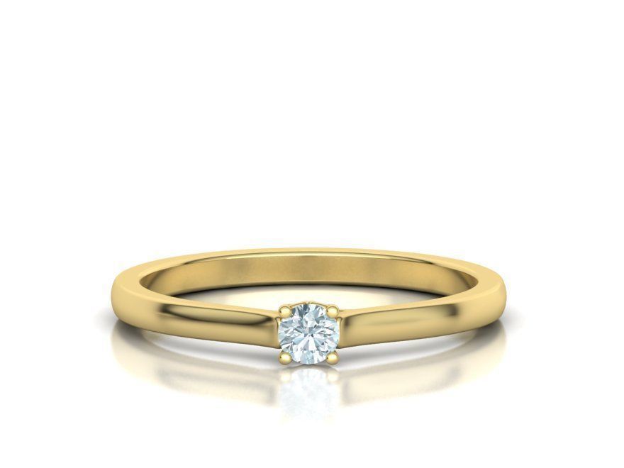 Solitaire Engagement ring with 3mm stone 3dmodel 3D print model_5