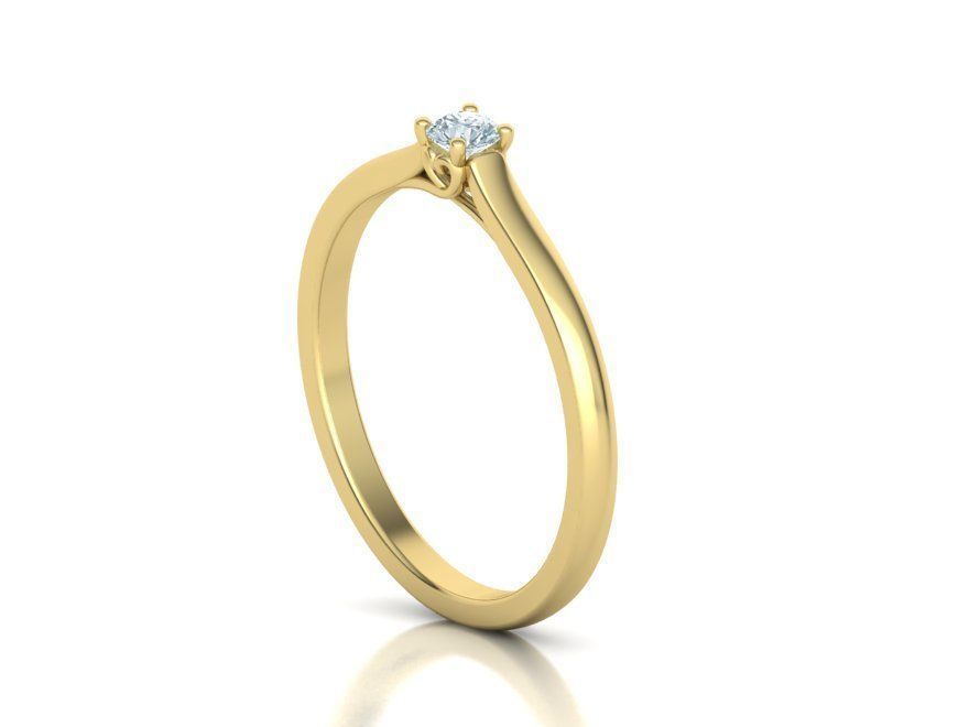 Solitaire Engagement ring with 3mm stone 3dmodel 3D print model_14