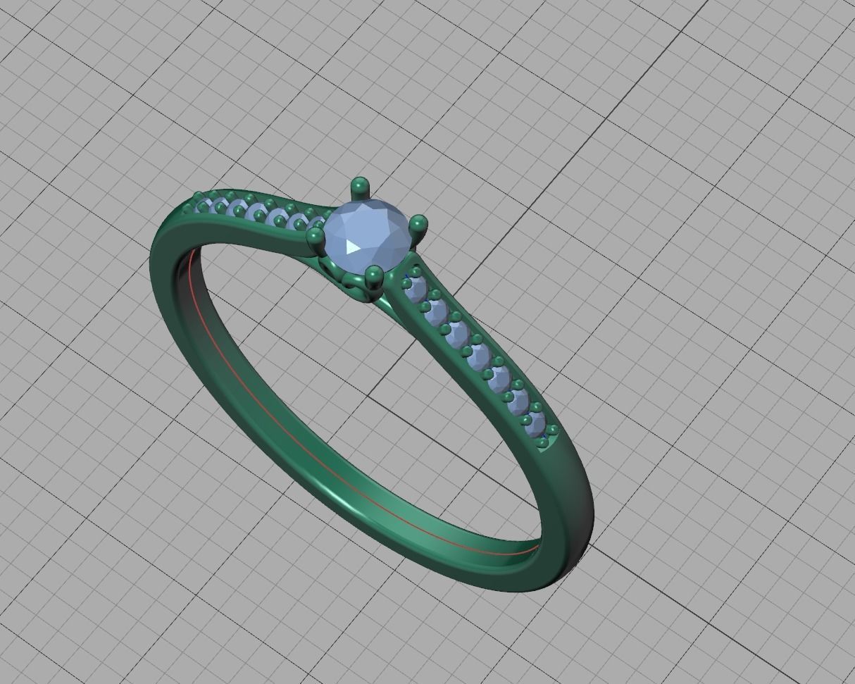 Solitaire Engagement ring with 3mm stone 3dmodel 3D print model_24