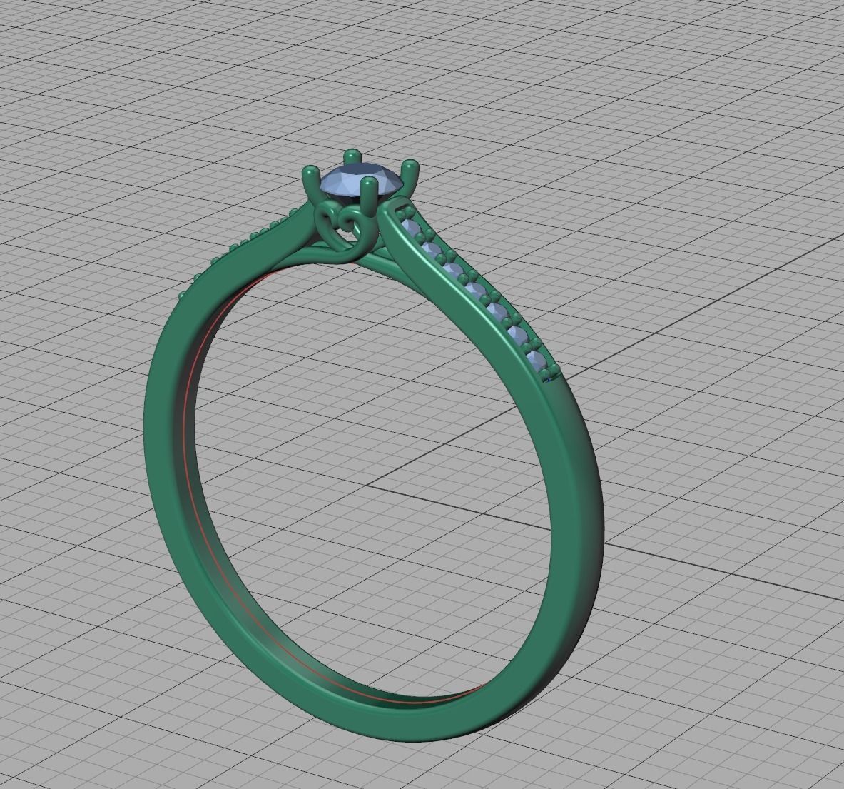 Solitaire Engagement ring with 3mm stone 3dmodel 3D print model_23