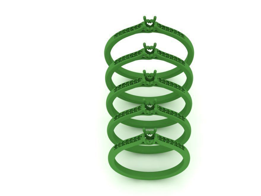 Solitaire Engagement ring with 3mm stone 3dmodel 3D print model_22