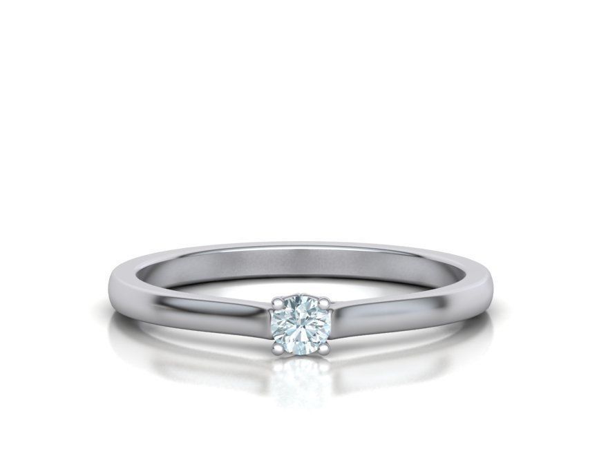 Solitaire Engagement ring with 3mm stone 3dmodel 3D print model_6