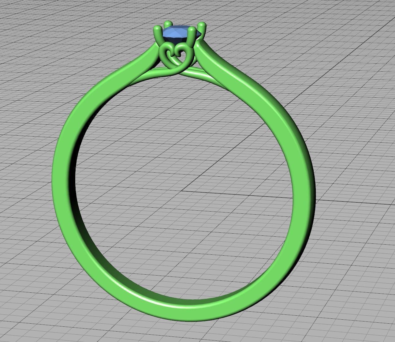 Solitaire Engagement ring with 3mm stone 3dmodel 3D print model_27