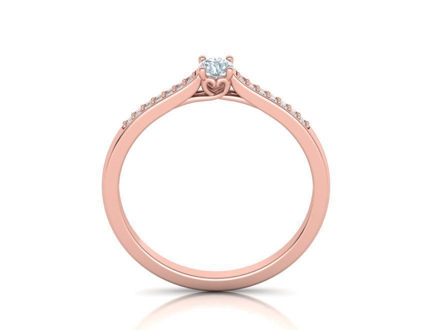 Solitaire Engagement ring with 3mm stone 3dmodel 3D print model_1